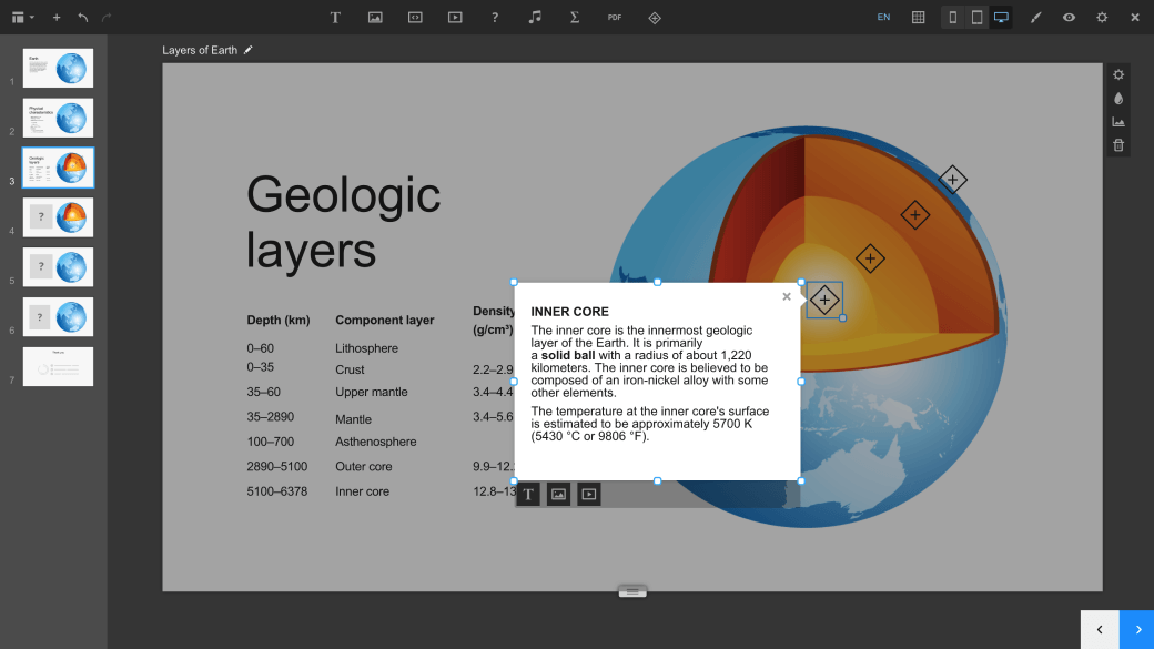 hotspot element used for interactivity purposes