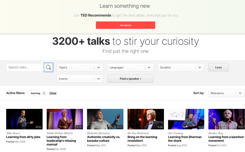 Ted Talks sind Mikro-Vorträge, in denen ein Experte über ein bestimmtes Thema spricht und die auf maximal 18 Minuten begrenzt sind