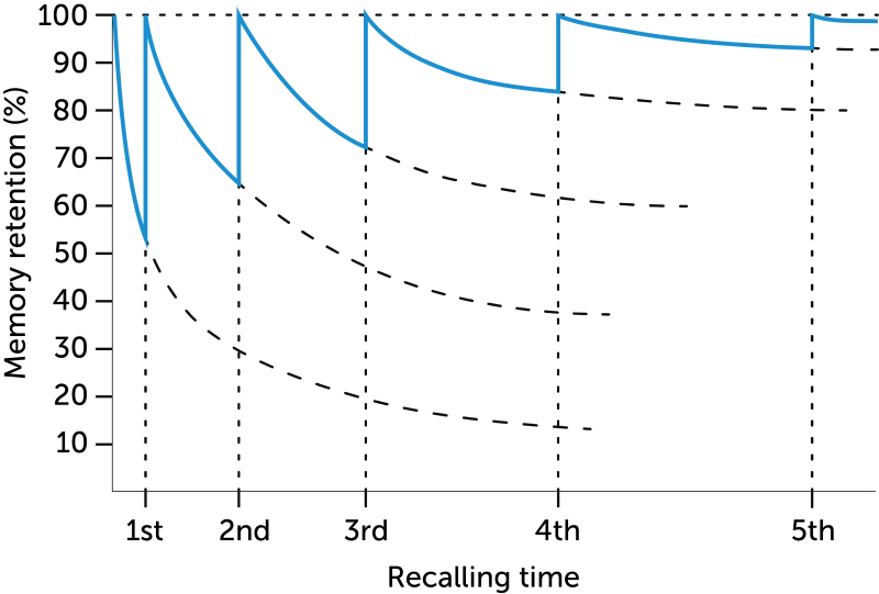 Ebbinghaus memory retention graph