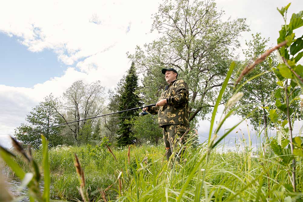 Evgeny Matyuhin is fishing