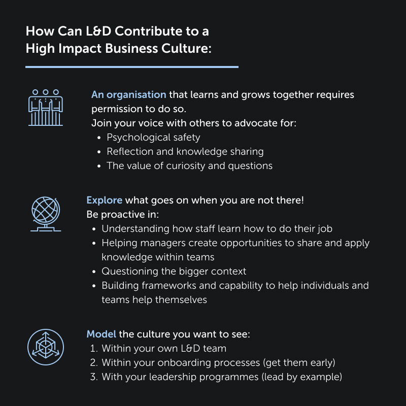 How Can L&D Contribute to a High Impact Business Culture