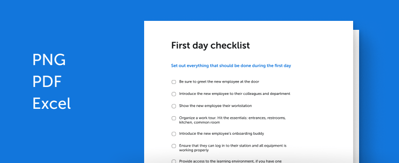 The first day employee onboarding checklist preview
