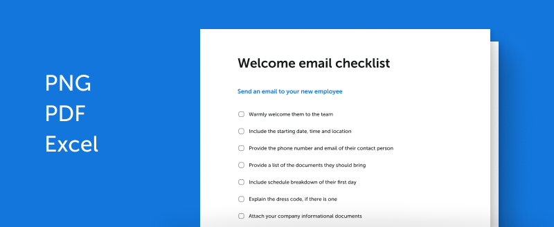 Welcome email onboarding checklist preview