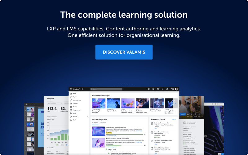 The image visualize Valamis complete learning solution