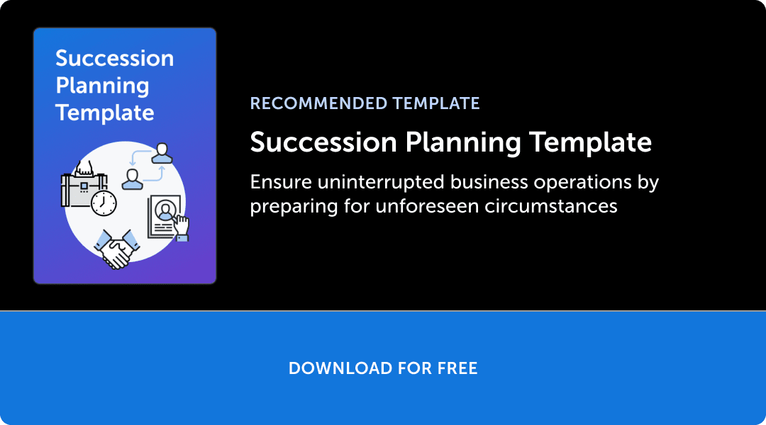 Banner for succession planning template