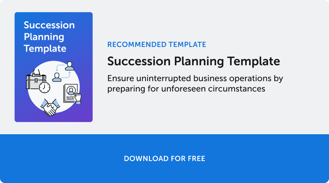 The banner for Succession Planning template