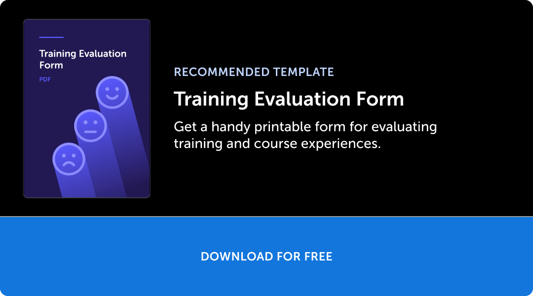 The banner for training evaluation form template