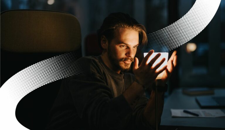 man at a desk with a new idea