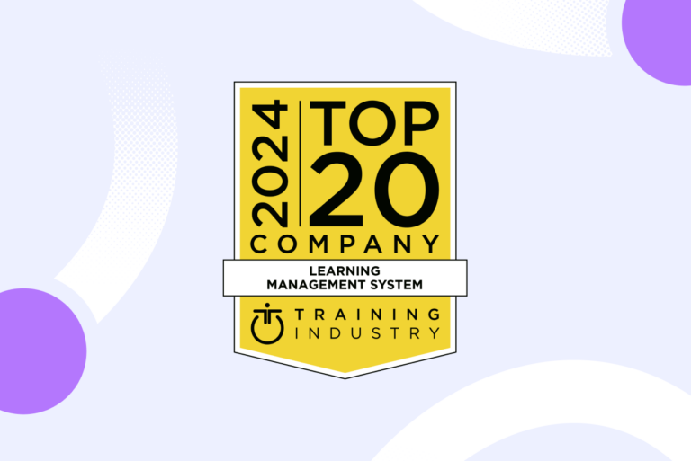 Training Industry top 20 learning management system 2024 Valamis award badge
