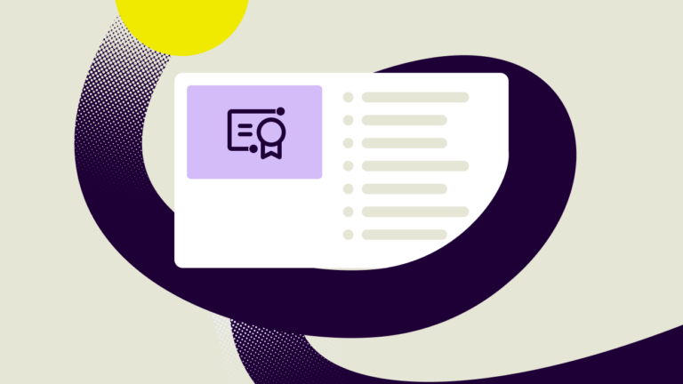 Compliance training certificate graphic in the Valamis brand colours