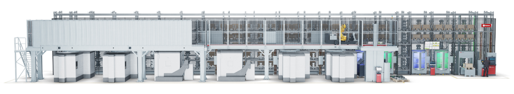 A Fastems image showing the design of their leading automation factory in diagram format.