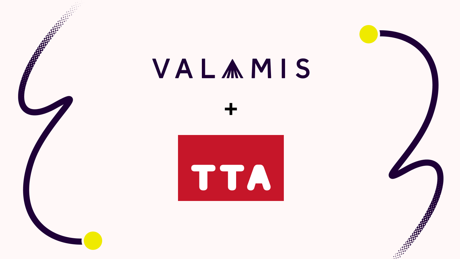 A graphic with Valamis branding plus the logo for TTA Internal to announce the 2026 reseller partnership