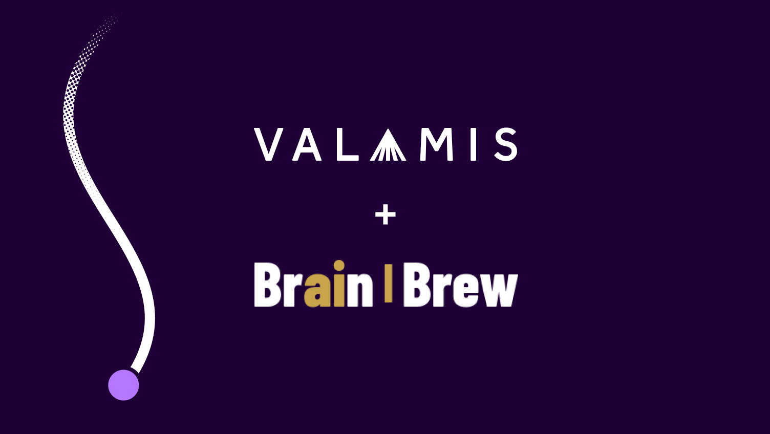 Valamis and Brain+Brew logos stacked with a plus sign, representing the partnership
