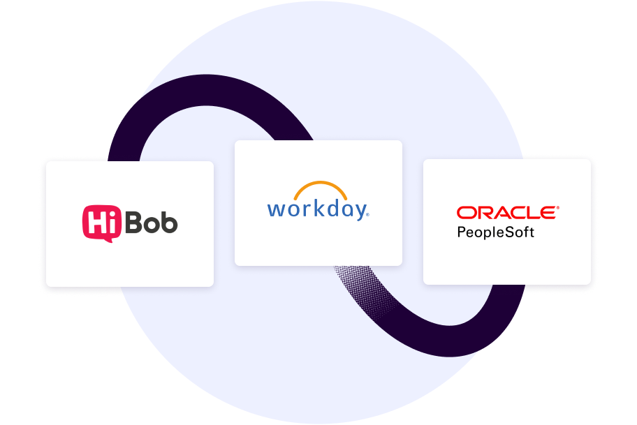 Valamis integrates with HR systems including HiBob, Workday and Oracle PeopleSoft
